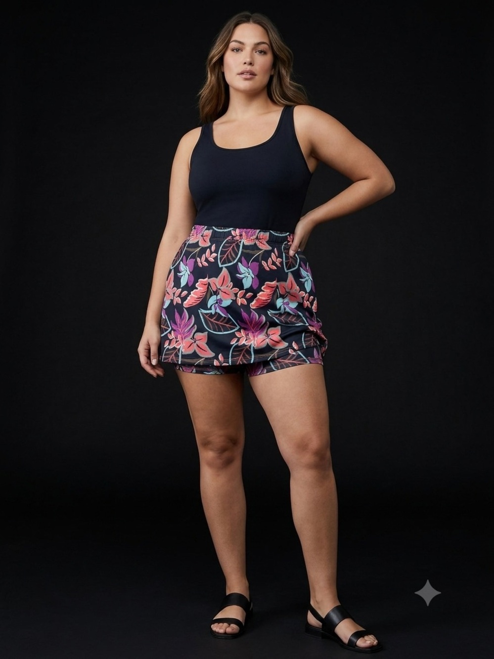 Columbia Black floral size L gym workout activewear